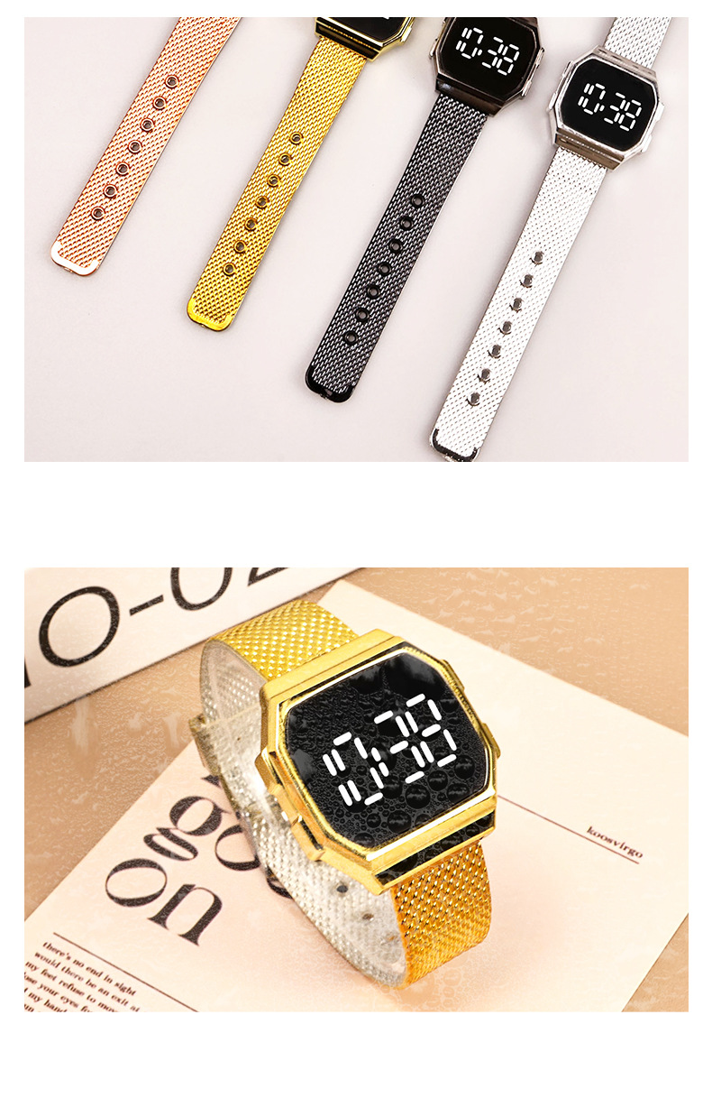 Touchscreen Led Men's Watch Square Electronic Watch Waterproof Touch Electronic Watch_voghion.com