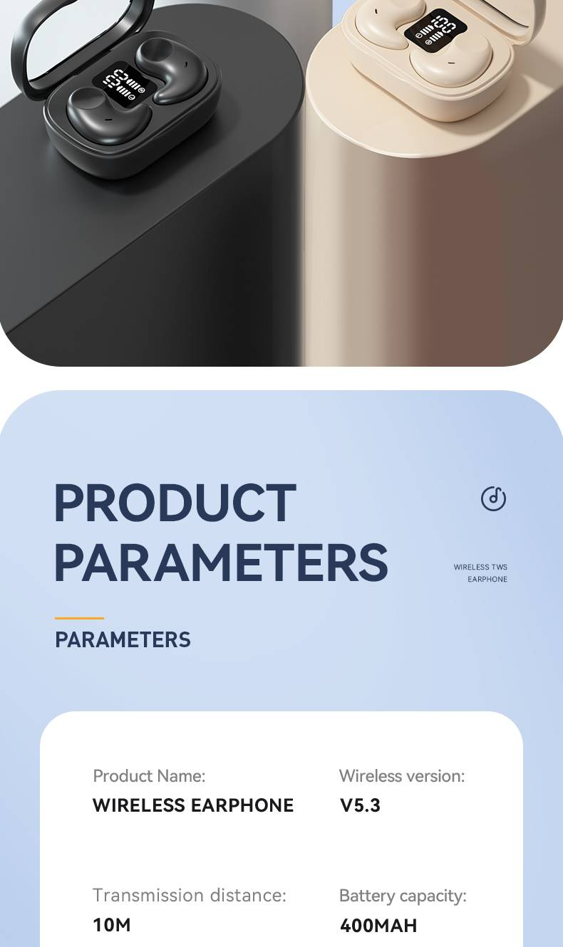 Wireless TWS Earbuds M51 - Sleep Earphones With 6 Hours Playtime, HD Display, Clear Calls, And Dual Ear Sync_voghion.com