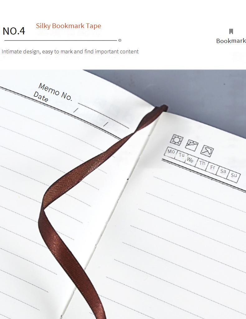A5 Minimalist Elastic Band Notebook - Premium PU Leather Cover, 100 Sheets Lined Paper, Business Office_voghion.com
