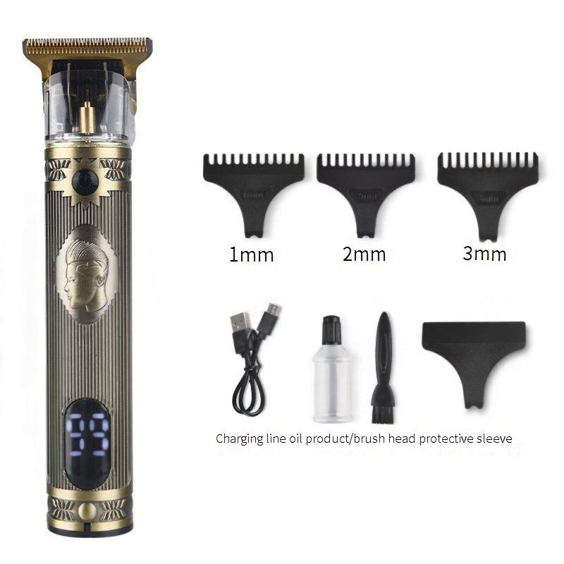 Professional Cordless Hair Clipper For Men Rechargeable T9 Trimmer With 6 Detachable Guide Combs, Ultra-Quiet Motor & Waterproof Design_voghion.com