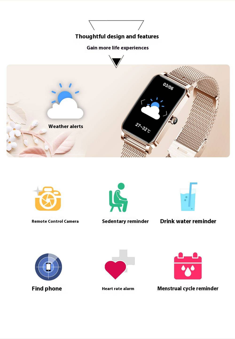 ZX19 Smart Watch For Women With Heart Rate Blood Pressure Oxygen Monitor, Menstrual Cycle Tracker, 10+ Sports Modes, IP68 Waterproof_voghion.com