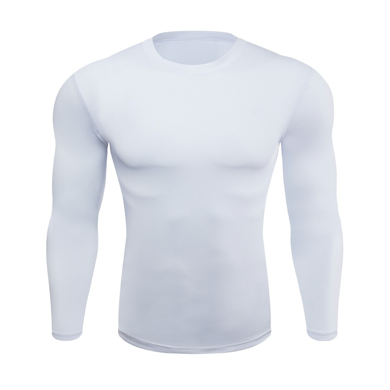 Camiseta deportiva de manga larga para hombre, de secado rápido y compresión, ideal para correr, gimnasio y deportes al aire libre._voghion.com
