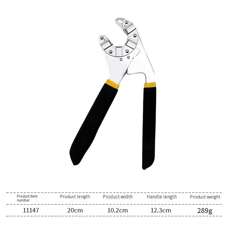 Chave mágica ajustável multifuncional – Aço de alto carbono, cabo antiderrapante para parafusos sextavados, tubos e bricolage (tamanhos de 200 mm/28 cm)_voghion.com