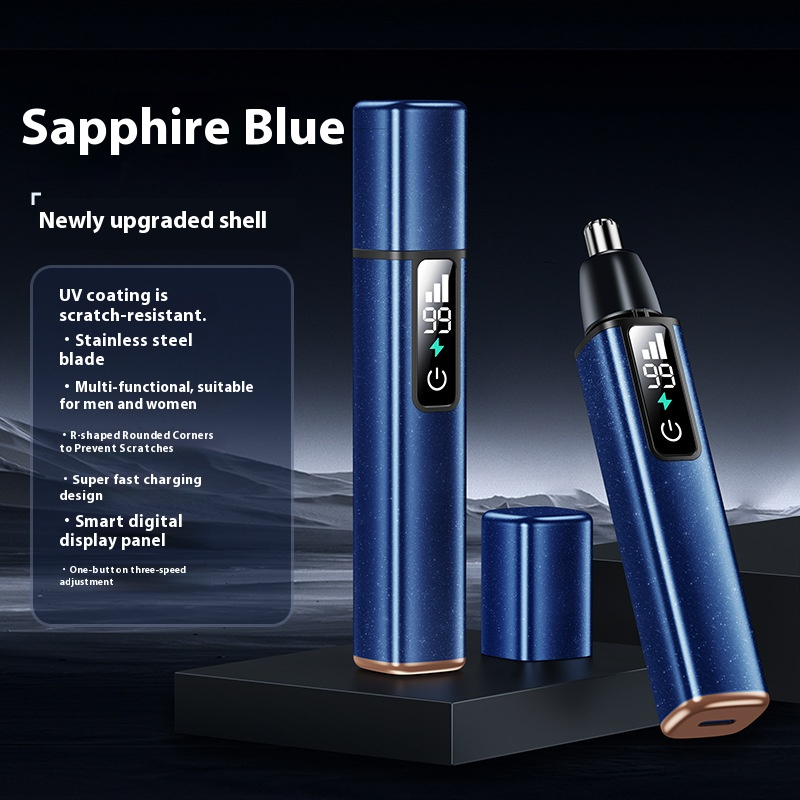 Premium Electric Nose Hair Trimmer With LED Display - Rechargeable & Waterproof - Multi-Functional Grooming Kit For Men & Women_voghion.com