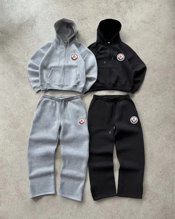 New American Retro Washed Long Sleeved Hooded Shirt Loose Casual Trousers Fashionable Japanese Sweater Suit_voghion.com