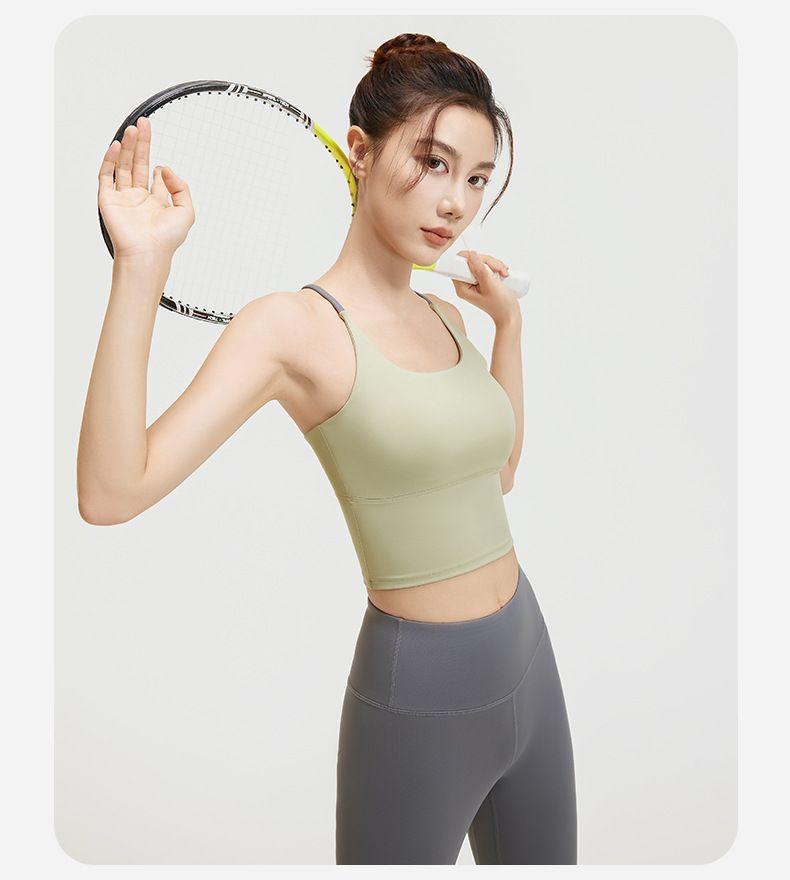 (two pieces )OQQ jumpsuit with wide shoulder straps, detachable chest cushion, threaded tight pants, fitness suit for women_voghion.com
