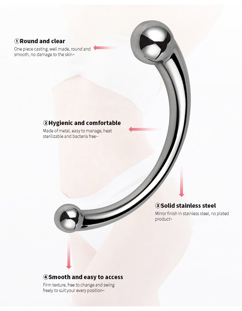 Doppelseitiger SM P-Punkt-Stimulator Edelstahl G-Punkt-Zauberstab Prostata-Massagestab Anal_voghion.com