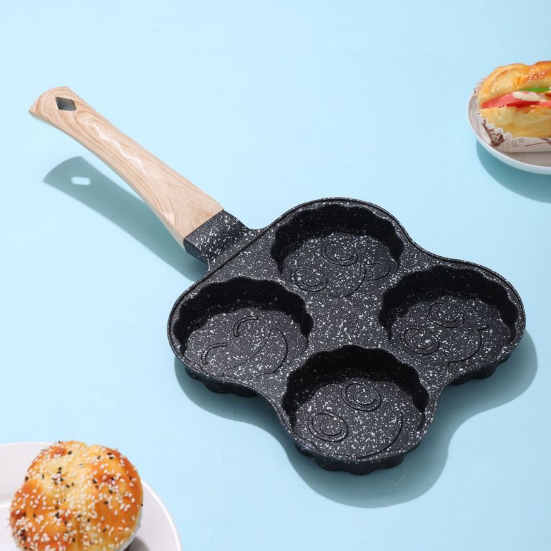 Stampo per waffle antiaderente a quattro fori per uova, per la colazione, integratore alimentare per bambini, per uso domestico, Maifan Stone_voghion.com