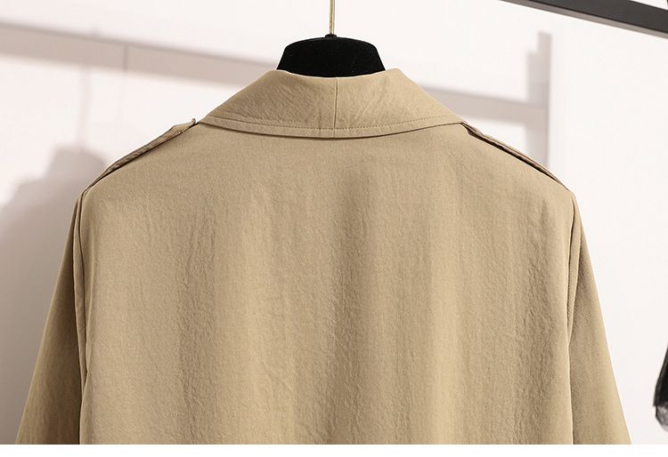 Abbigliamento da donna Design realistico con coulisse di grandi dimensioni, giacca a vento casual da donna, giacca autunnale versatile di media lunghezza da donna_voghion.com