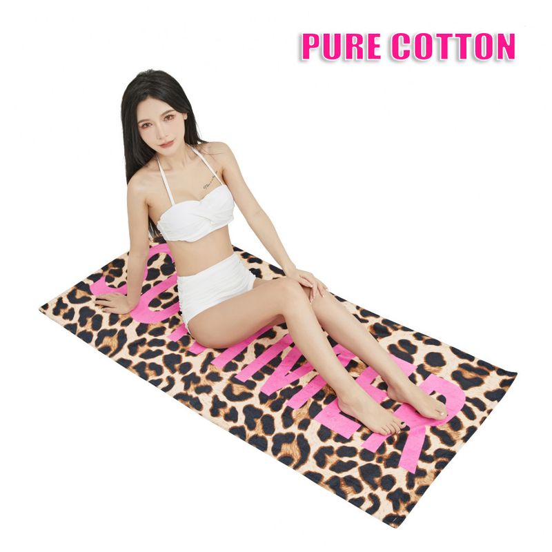Bath Towels Printing Cut Terry Dense Water Absorption Seaside Swimming Pure Cotton Beach Towel_voghion.com