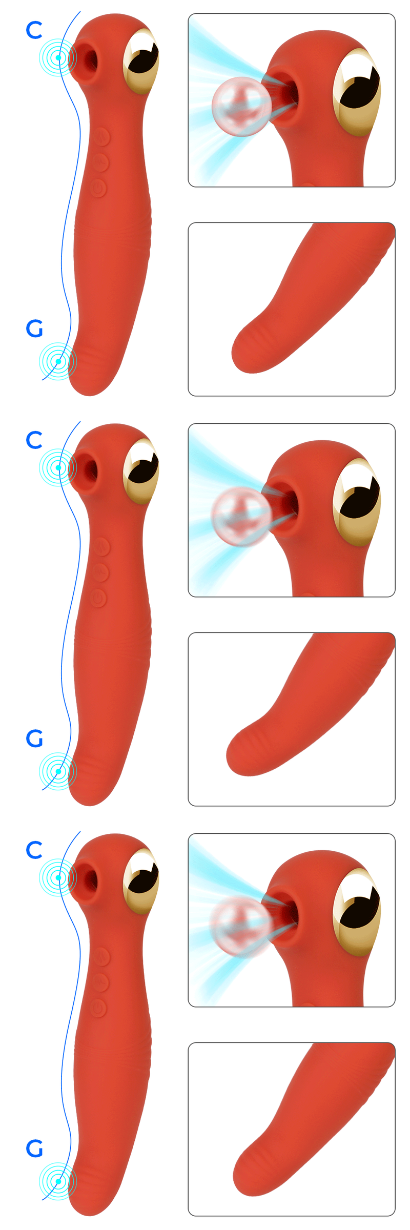 In 1 2 Tail Dildos Sucking Vibrators For Women Nipple Sucker Clit Sucker l Anal Plug Female Masturba Ana Pug Femae_voghion.com