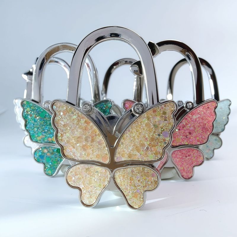 Glittering Butterfly Bag Hook - Stylish & Decorative Alloy Bag Accessory With Multiple Color Options Hook Bag Hook Bag Hardware Crafts_voghion.com
