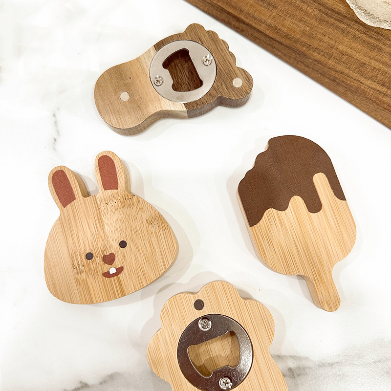 Cartoon refrigerator sticker 1pc multifunctional creative magnet bottle opener home wine starter_voghion.com