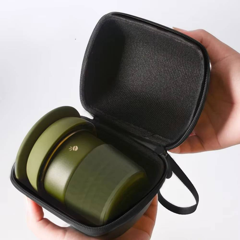 Kaffeeset mit manueller Zubereitung Übergieß-Kaffeeset 300 ml Edelstahl Tragbares Reise-Outdoor-Camping-Einstiegsset Geschenk-Kaffeegeschirr_voghion.com