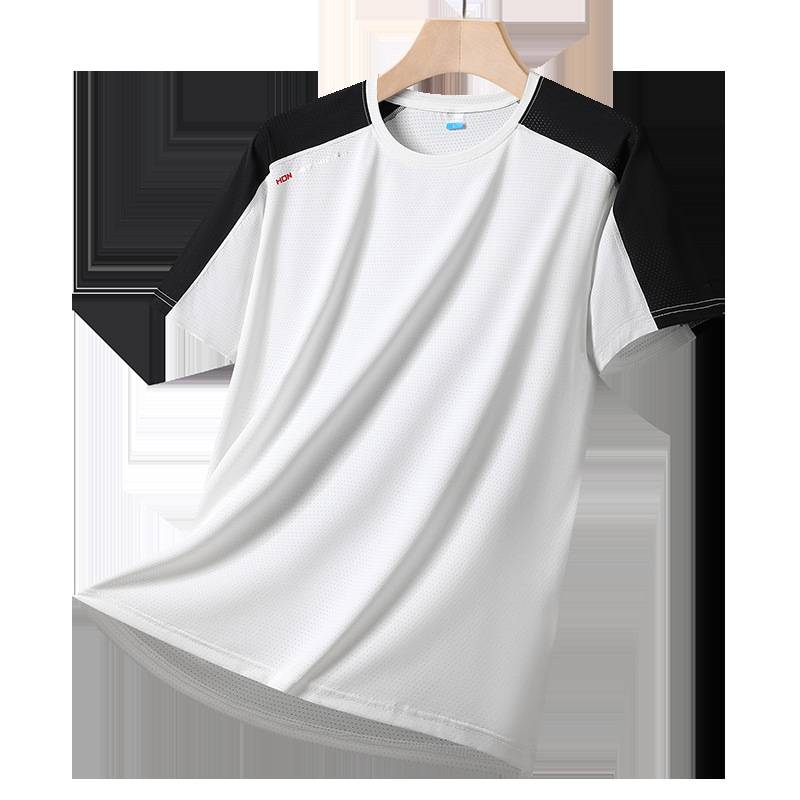 Men's Clothing Plus Size Ice Silk T Shirt Summer Men's Sports Running Couple Wear Quick Drying Short Sleeve Cool Breathable_voghion.com