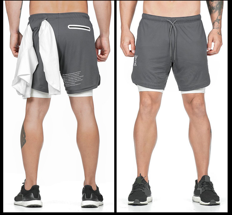 Pantaloncini da allenamento ad asciugatura rapida da uomo - Pantaloncini da allenamento 2 in 1 con fodera in rete per boxe e palestra (tessuto traspirante, cucitura interna di 18 cm, taglie dalla S alla 3XL, vari colori)_voghion.com