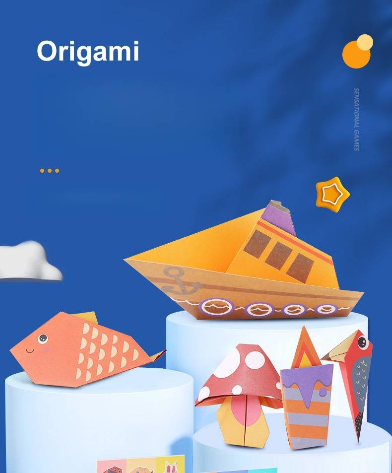 Tutu Fish Kids Origami Book - 3D Fun Paper Crafts For Ages 3-6, Creative & Educational DIY Activity, Colorful Step-by-Step Guide (English Edition)_voghion.com