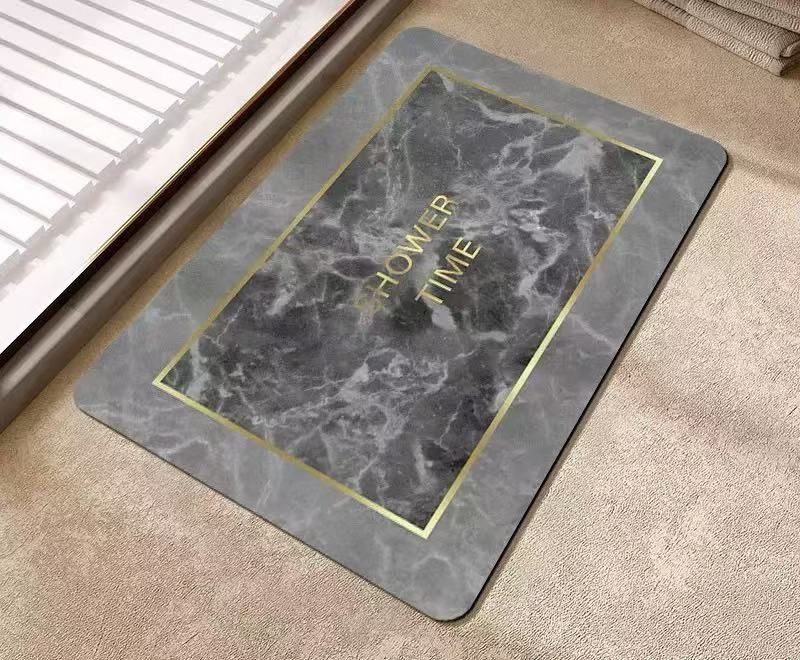 Luxuriöse, weiche und saugfähige Badezimmermatte aus Kieselgur, schnelltrocknende Fußmatte für den Toiletteneingang, Eingangsmatte, Toilettenmatte._voghion.com