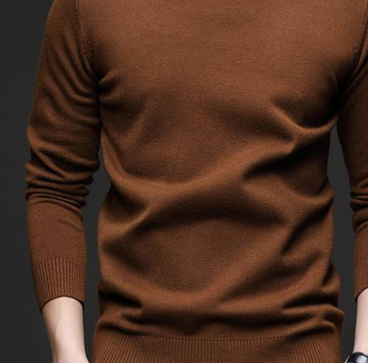 Maglione semi-dolcevita da uomo slim fit – Pullover essenziale in maglia autunnale, strato di base morbido ed elegante per abbigliamento casual_voghion.com