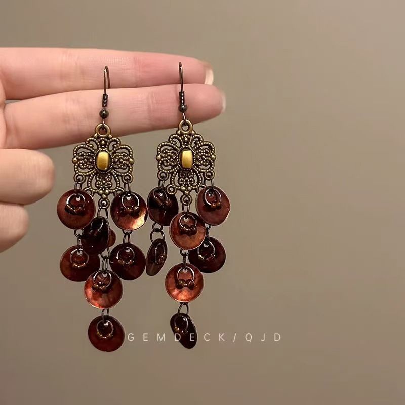 Resort Style Beach Large Flower Raffia High-End Light Luxury Starfish Studs Niche Elegant Earrings_voghion.com