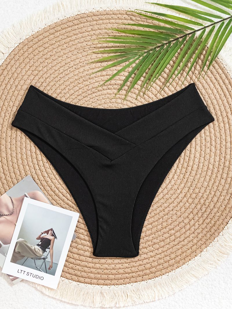Costume da bagno da donna a vita alta, in tessuto morbido con motivo a croce a righe verticali, per spiaggia, vacanze, piscina e feste_voghion.com
