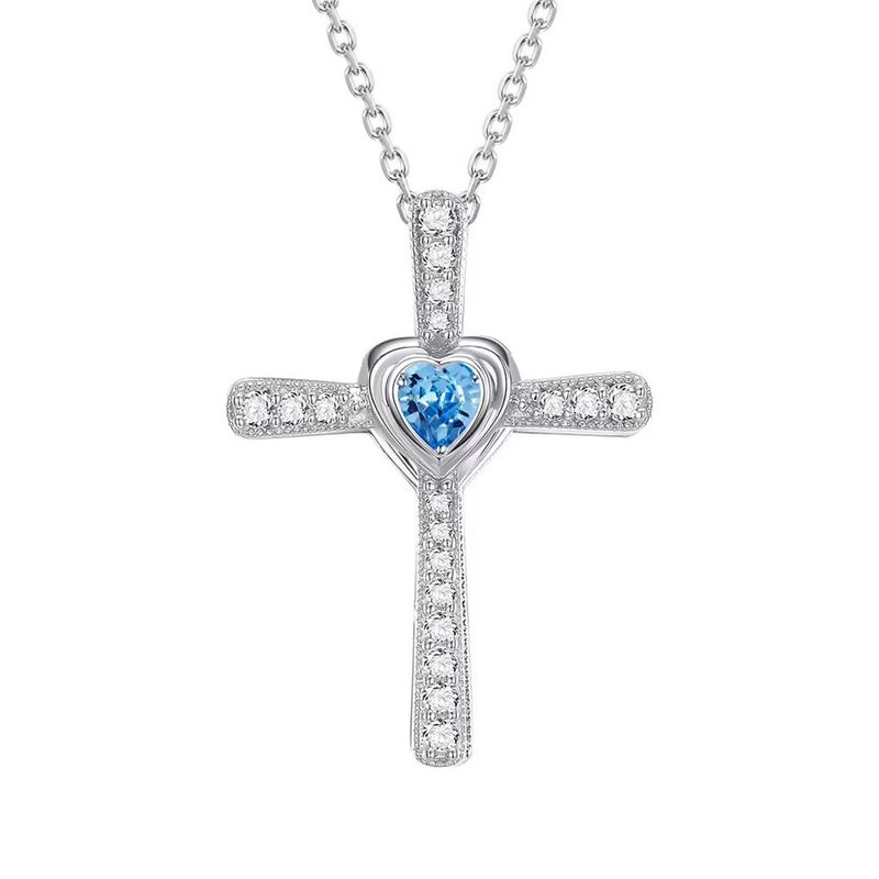 Collana con croce a forma di cuore per donna, ciondolo unico e versatile_voghion.com