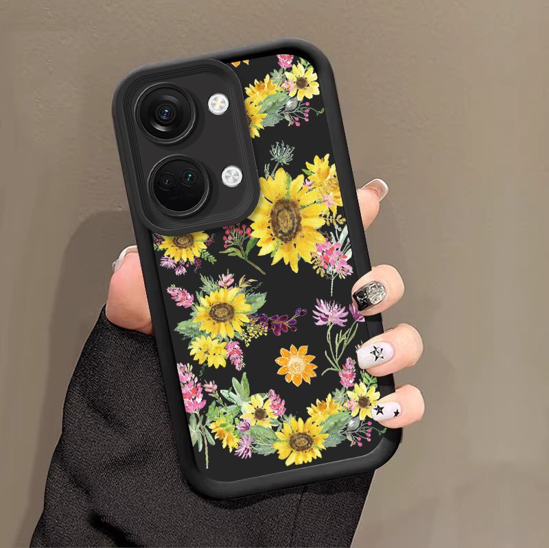 Rustikale kleine Blume für OnePlus Nord N30 12 11 8T 4 Nor D CE3 4 Lite 12R 11R 10R CE 5G N Ord2 Schwarze weiche Silikon-Telefonhülle_voghion.com