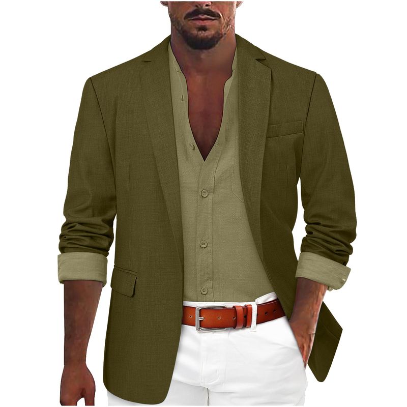 Giacca da uomo con un bottone, stile casual_voghion.com