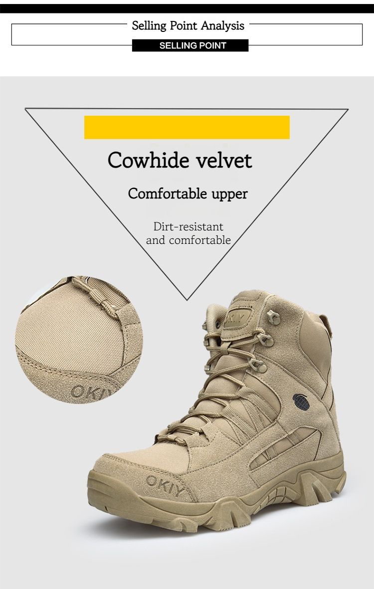 Bottes de combat d'entraînement de sports de plein air Bottes de randonnée tactiques respirantes et confortables pour hommes et femmes_voghion.com