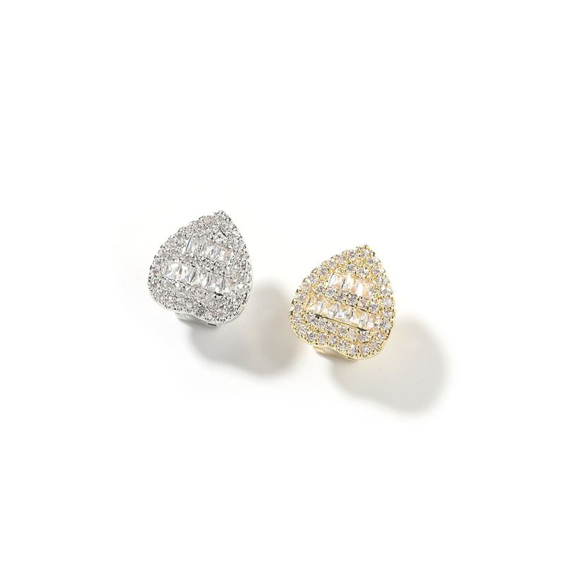 Hip-Hop-Grills für Herren mit herzförmigem Zirkonia – vergoldeter und versilberter Zahnschmuck für stylische Outfits, Persönlichkeit, Hip-Hop, trendige Accessoires_voghion.com