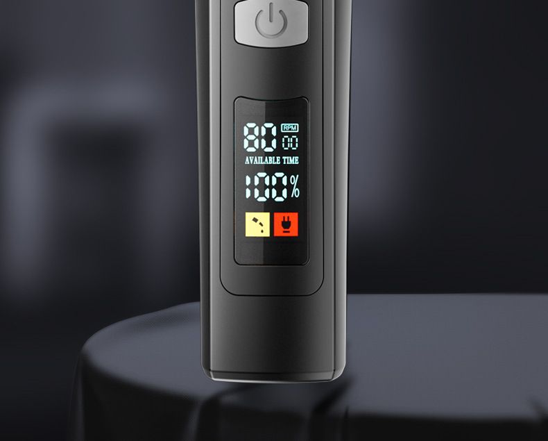 Hair Clipper Set - Rechargeable Cordless Hair Trimmer With Titanium Blades, Digital LED Display, 5 Guide Combs, Quiet 40dB, Waterproof Detachable Head_voghion.com