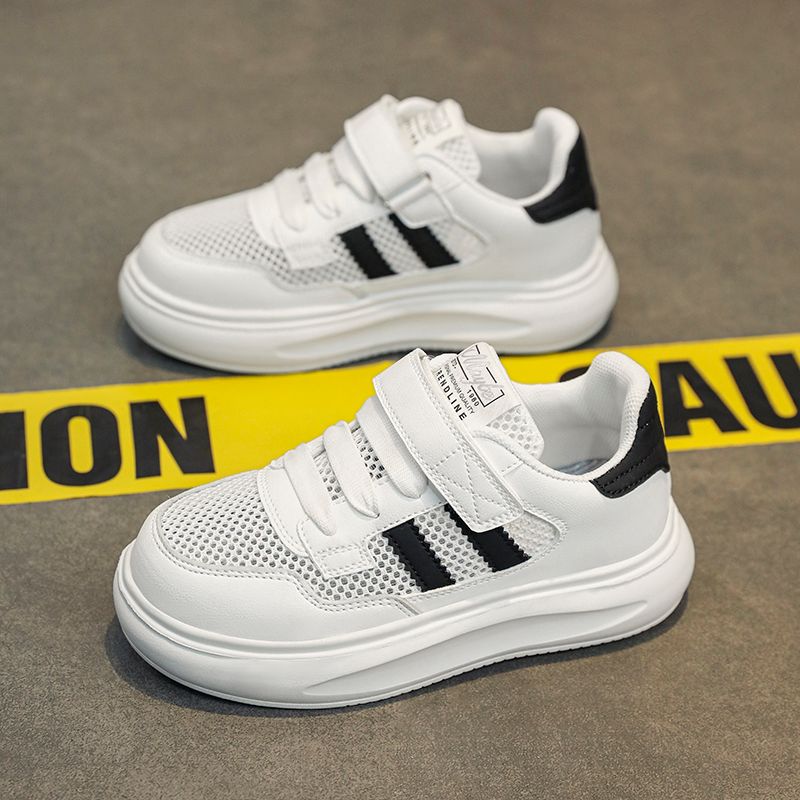 Boys Little White Shoes Girls White Sneakers Children's Board Shoes Kindergarten Primary School Children Running Shoes Mesh Breathable_voghion.com