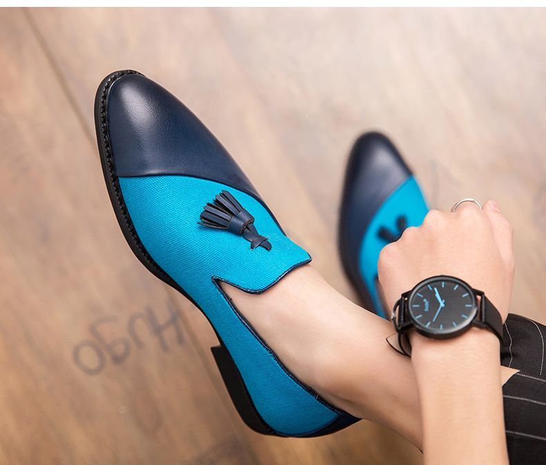 Vintage Kleine Lederschuhe Formelle Business Fransen Lederschuhe_voghion.com