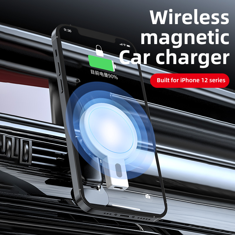 Neues magnetisches Kfz-Ladegerät, klein und tragbar, iQ, geeignet für Apple 1415 W schnelle kabellose Ladeautos_voghion.com