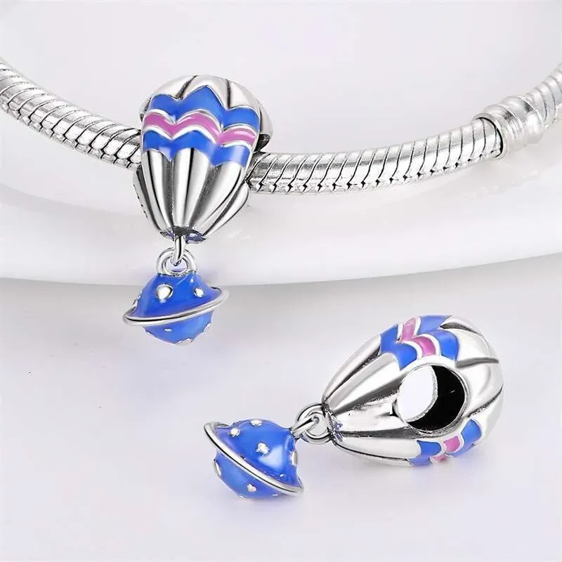 Hot Selling 925 Sterling Silver Travel Style Blue Car Charms Beads Pendant FIT Bracelet Necklace Diy For Women Jewelry_voghion.com