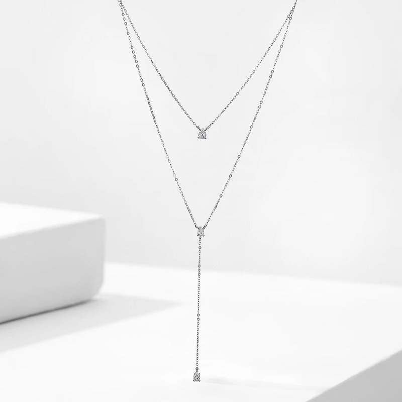 RAKOL Trendi elegantna ogrlica s inicijalima u obliku kubnog cirkonija za žene, složiva, nakit za zabavu, poklon za ženu_voghion.com
