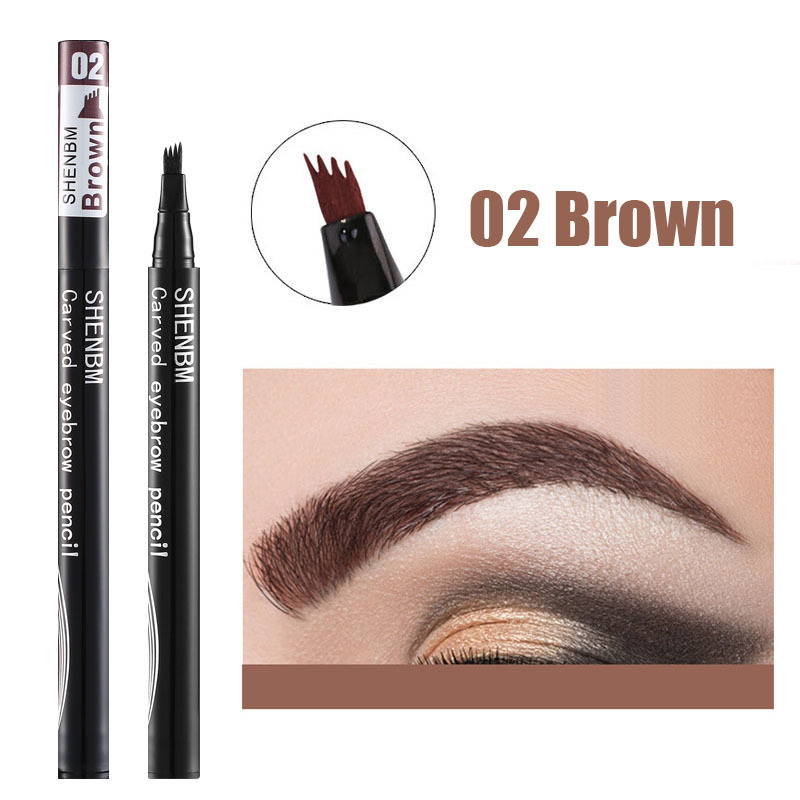 Points Waterproof 4 Eyebrow Pen 5 Colors Long Lasting Liquid Forehead Pencil Dark Brown Microblading Eyebr cil_voghion.com