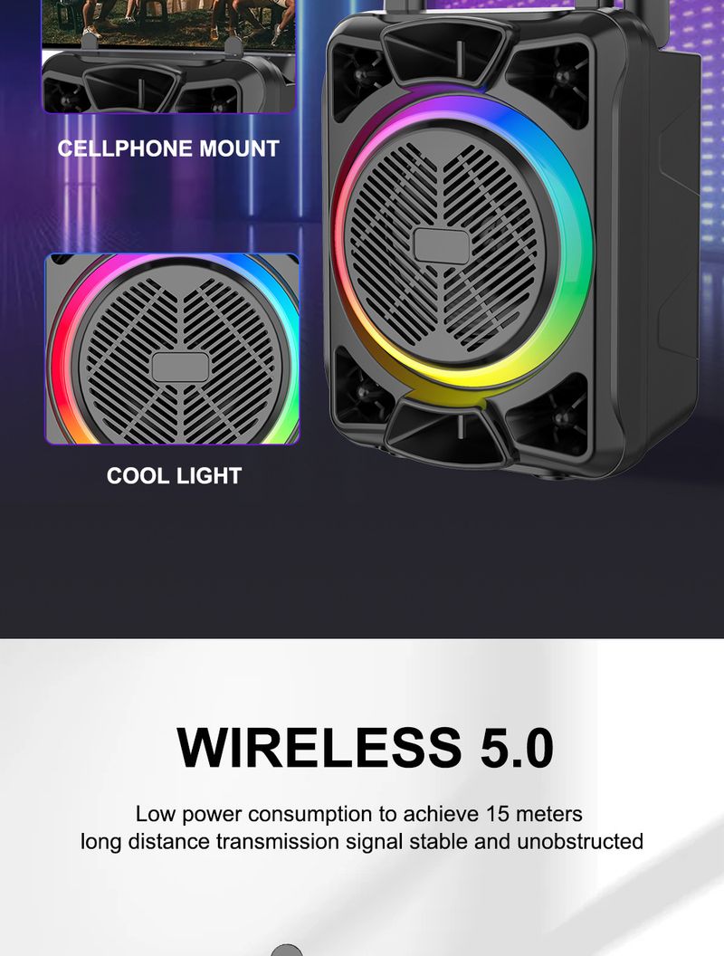ZQS14100 Bluetooth Hoparlör Kablosuz Taşınabilir Açık Hava Büyük Hacimli 3D Surround Ses_voghion.com