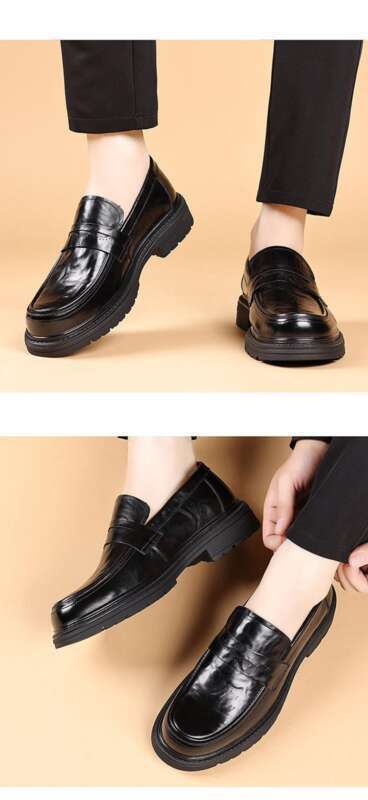Men's Top Layer Cowhide Spring New Style Business Casual Men's High-end Genuine Leather Thick Soled Single Shoes Wenzhou_voghion.com