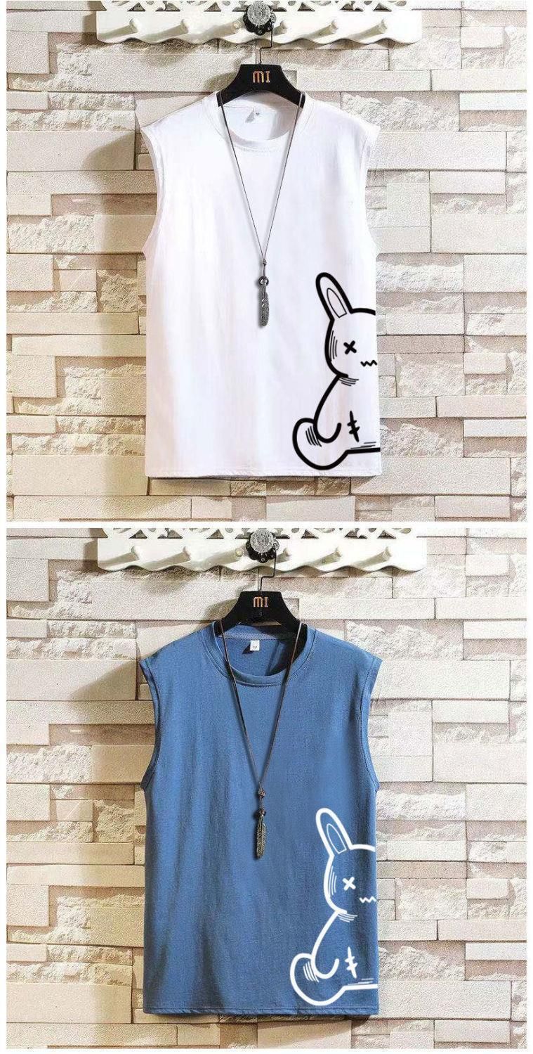 Top/Set Canotta Mezza Coniglio Set T-shirt Spalla Uomo e Donna Estate Studente Taglia Grande 5/5 Pantaloni Due Pezzi 12_voghion.com