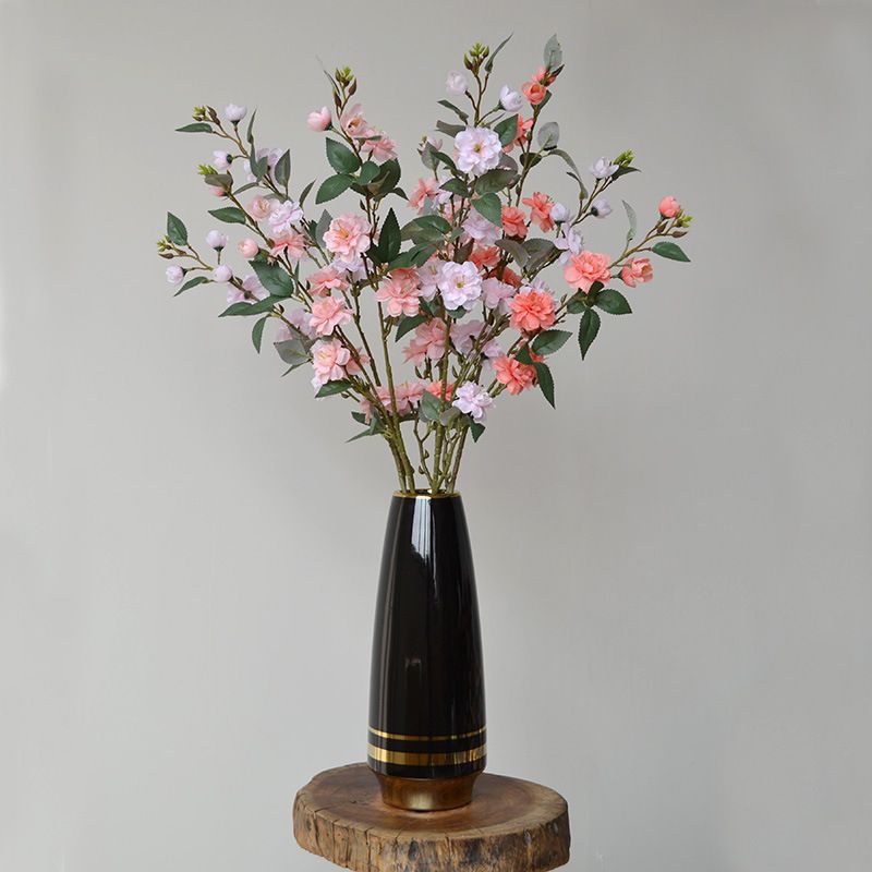 Nuovo fiore artificiale in stile cinese fiore di seta romantico rosa fiore di ciliegio pavimento floreale decorazione della casa di nozze ornamenti lunga camelia_voghion.com