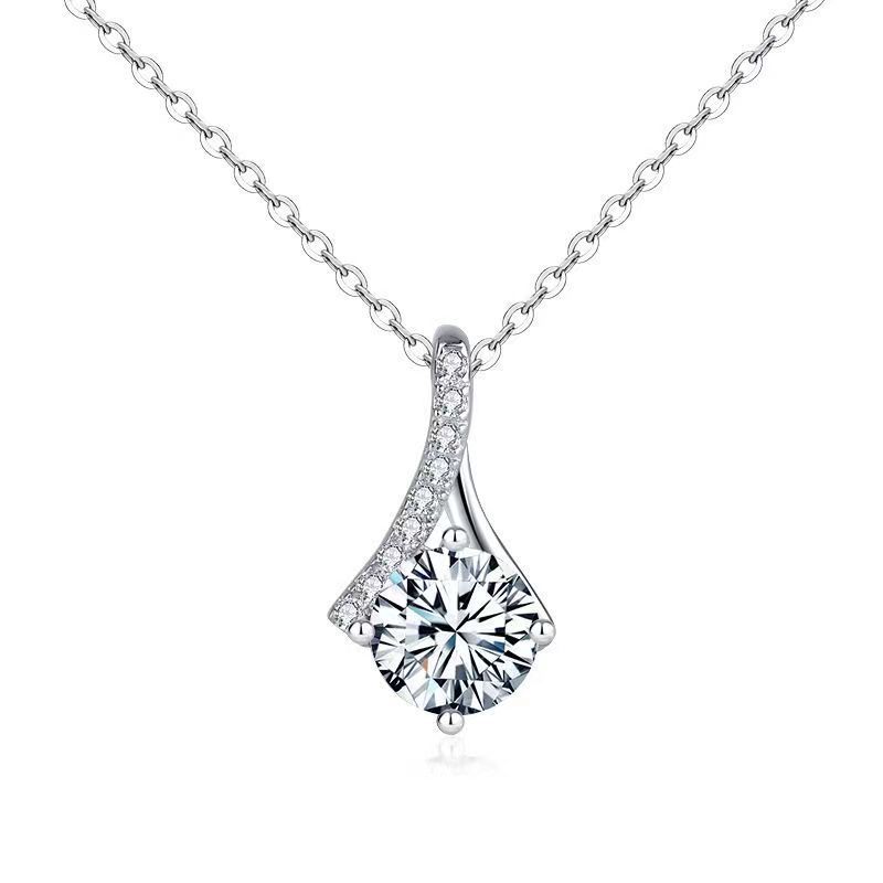 Collana con clavicola semplice e lussuosa in argento sterling a forma di coda di sirena con diamanti e motivo a S_voghion.com