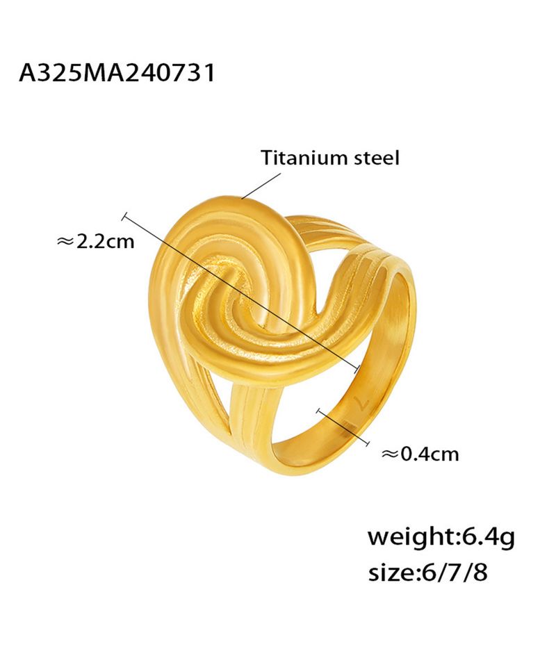 Anello a strisce intrecciate, design retrò, gioielli in acciaio al titanio_voghion.com