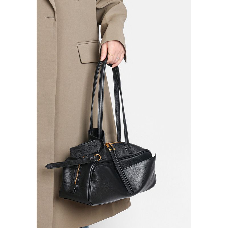 Bolso bandolera B-Bowling de piel auténtica New Rodeo Boston de gran capacidad para mujer_voghion.com