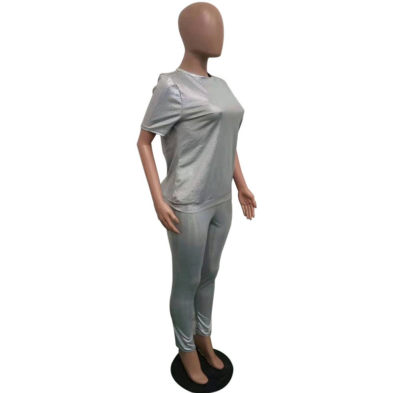 Women's fashion sequin set two-piece_voghion.com