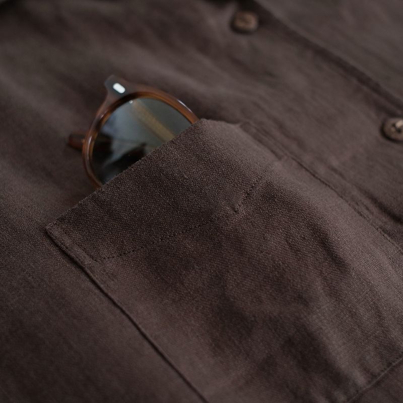 Unbeatable Quality New Summer American Linen Short Sleeved Fashionable And Versatile, Cuban Collar Casual Solid Color Shirt For Men, Trendy_voghion.com