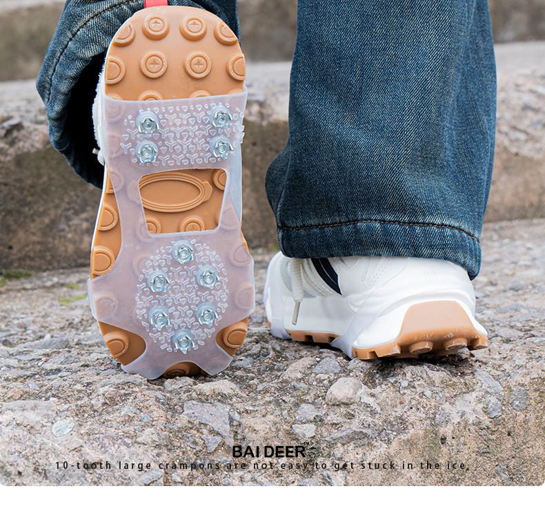 Outdoor Gripper Anti-Slip Shoe Covers For Adults And Children Climbing Fishing Snow Boots 10-Tooth Sole Spikes Winter_voghion.com
