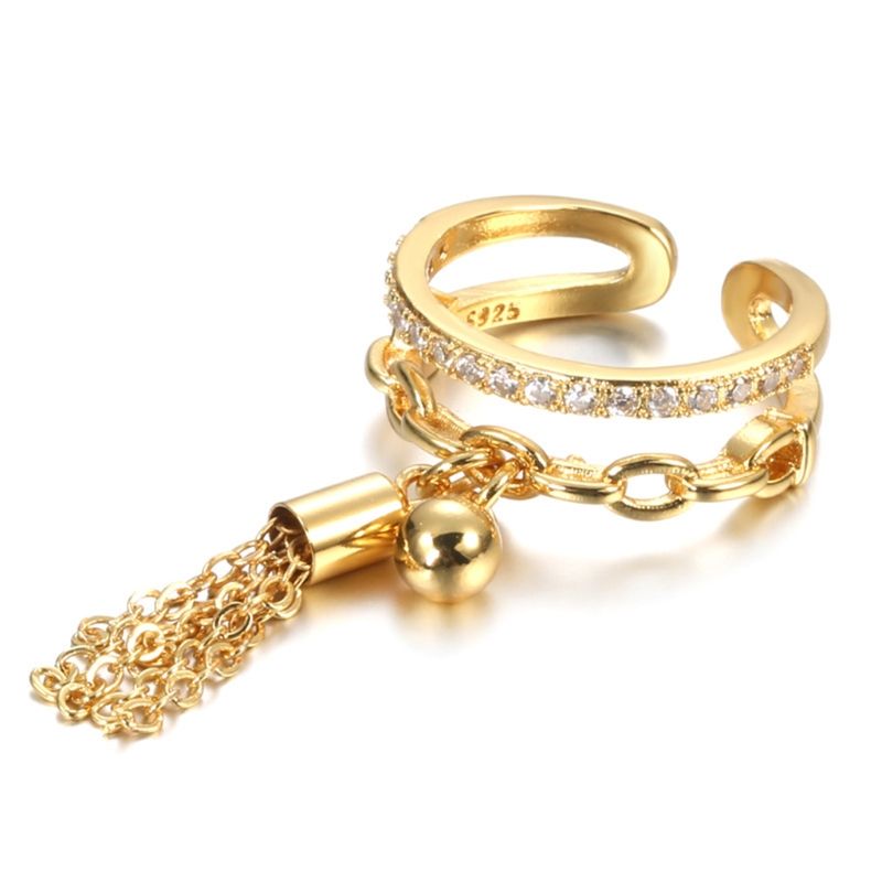 Heiße verkäufe Heiße verkäufe Hängen einstellbare open-schleife geschenk kette quaste zirkonium anhänger ring_voghion.com