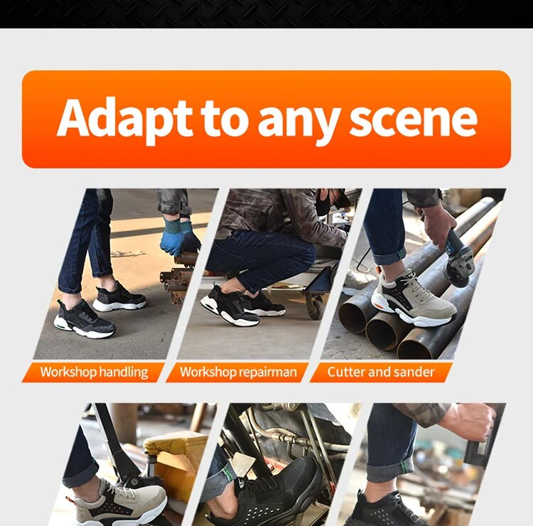 Zapatillas de deporte a prueba de pinchazos para hombre, botas de seguridad indestructibles con punta de acero, zapatos masculinos_voghion.com
