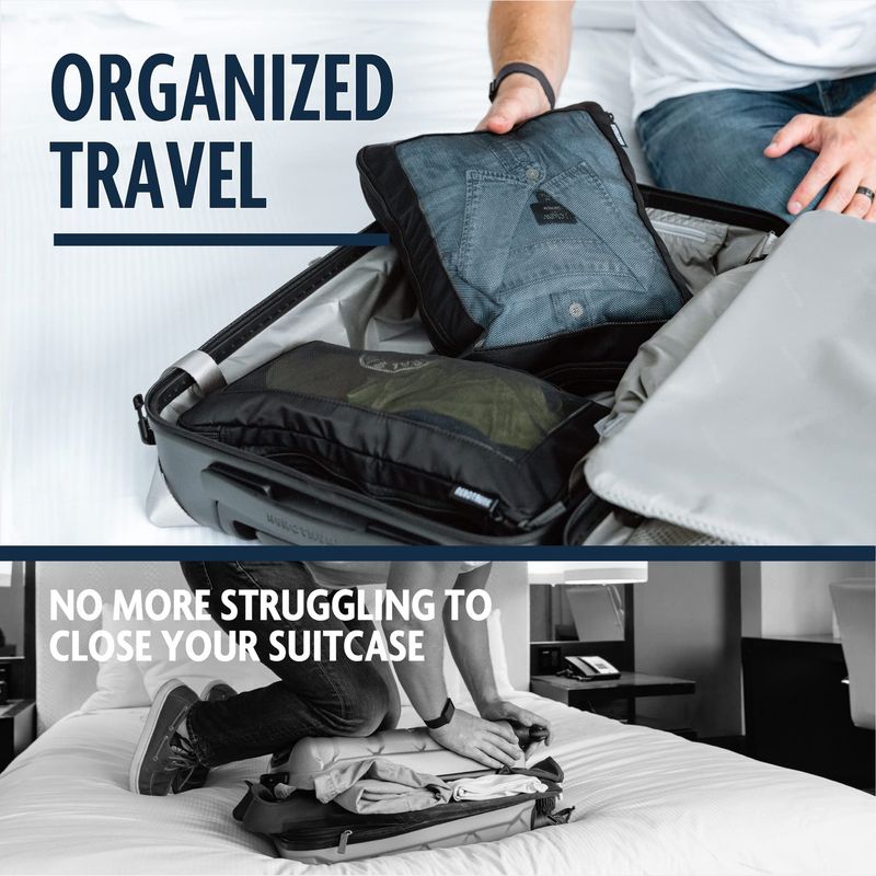 Lightweight Compression Packing Cubes - Expandable Travel Organizer For Suitcase & Backpack (3-Piece Set)_voghion.com